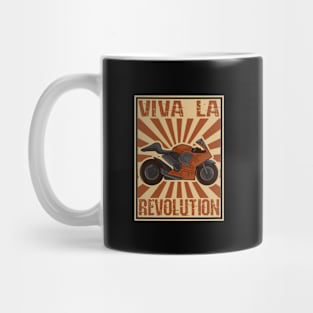 Motorbike Revolution Retro Color- Woodblock Design Mug